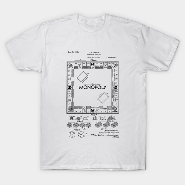 monopoly patent drawing T-Shirt by skstring